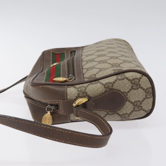 GUCCI GG Supreme Web Sherry Line Shoulder Bag PVC Beige 56 02 087 Auth 121924 - Picture 4 of 16